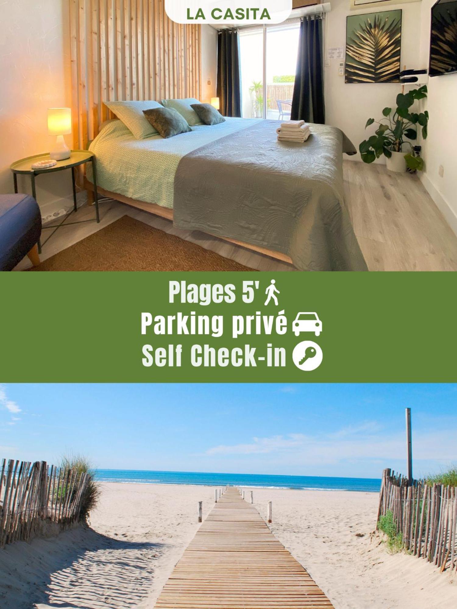 NEW - Studio cosy - Plages à 5min - Parking privé - WIFI - Commerces au pied du bâtiment La Grande-Motte Exterior foto